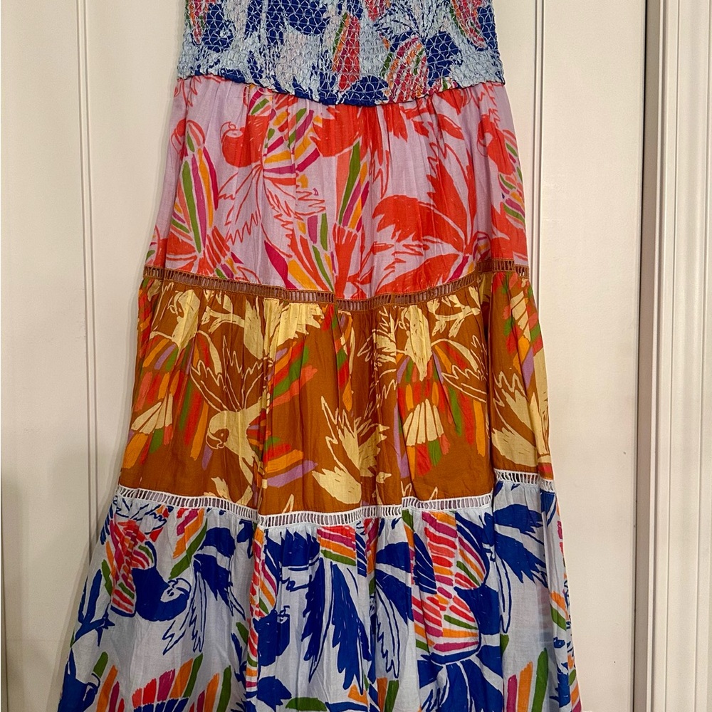 FARM Rio Maxi Bubble Skirt in Pink and Orange - Picture 2 of 9